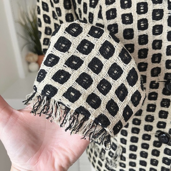 Vintage Lavantino Silk Tweed Geometric Print Jacket Blazer Size 4 - Picture 6 of 9